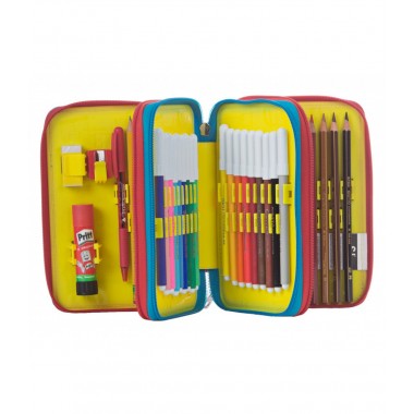 Astuccio a 3 Zip Sj Gang Linea Cucito Sj Astuccio a 3 Zip Sj Gang Linea Cucito Sj
