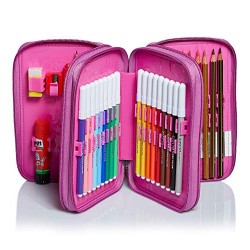 Astuccio a 3 Zip Seven Loud Rosa 2