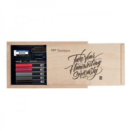 Tomboy Set per Calligrafia Custodia in Legno