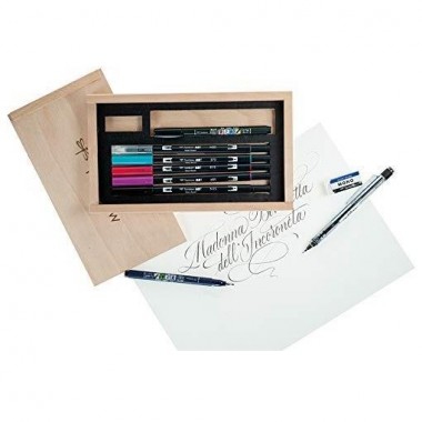 Tomboy Set per Calligrafia Custodia in Legno