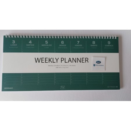 Planner settimanale da tavolo spiralato 2026 TimeWork