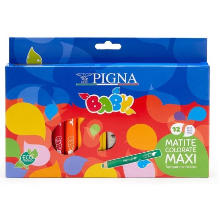 Matite Colorate Maxi - 12 pezzi PIGNA