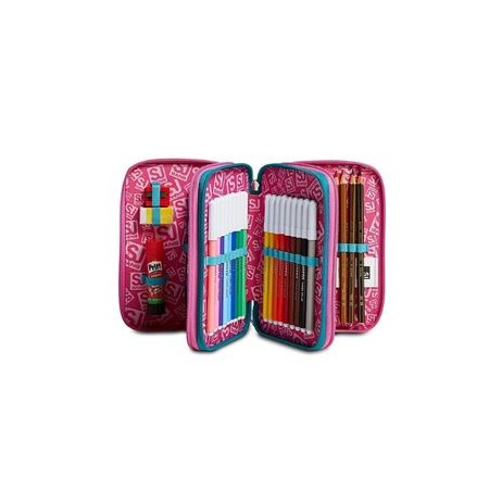 Astuccio 3 zip SJ GANG HEART GIRL