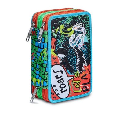 Astuccio 3 zip COLOR ANIMALI SJ BOY