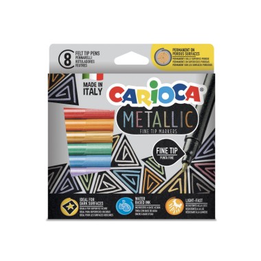 Pennarelli Metallic Punta Fine - 8 Pz