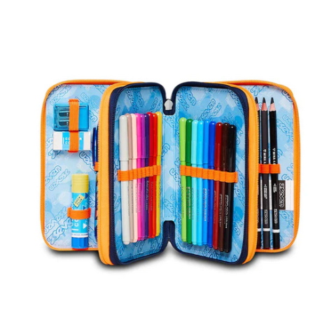 Astuccio 3 zip Deeply Indigo