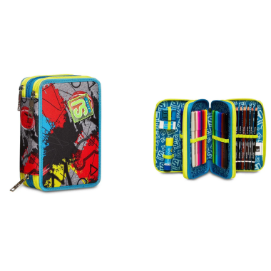 Astuccio 3 zip Sj Glitzled Boy