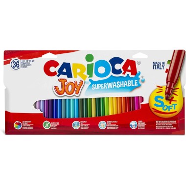 Carioca 36 pennarelli joy colori assortiti superwashable