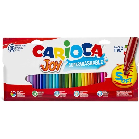 Carioca 36 pennarelli joy colori assortiti superwashable