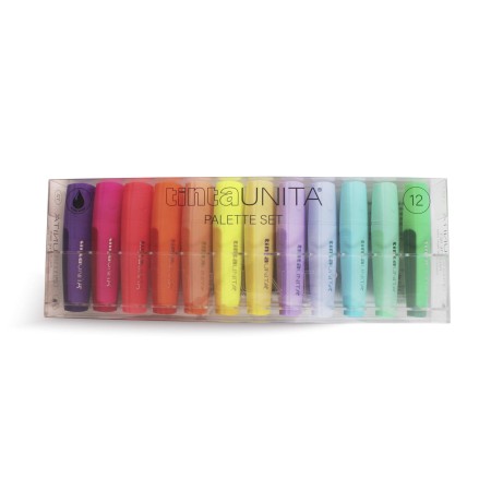 Evidenziatori Palette Set Tinta Unita 12 pz