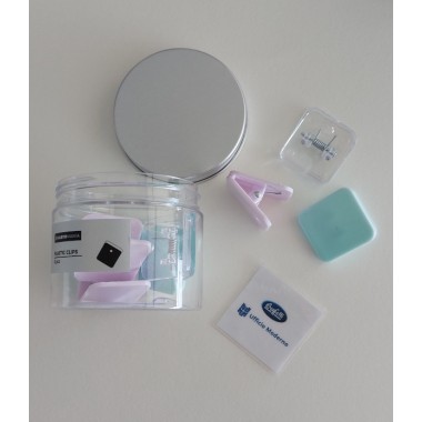 Barattolo clips in plastica colorate Cartomania