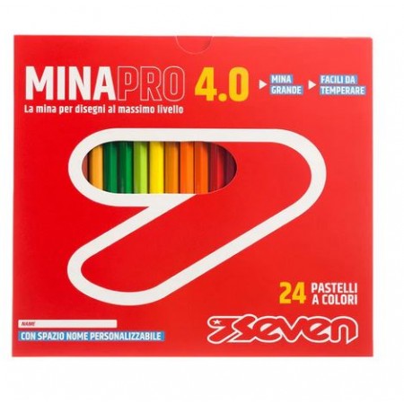 Confezione da 24 Pastelli Seven Mina Pro 4.0 mm