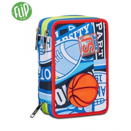 Astuccio 3 zip Seven Sj Realbasket Boy Astuccio 3 zip Seven Sj Realbasket Boy