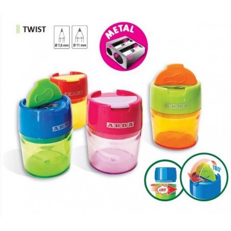 Temperamatite con contenitore e due fori Arda Twist
