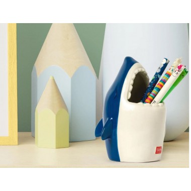 Portapenne in Ceramica - Desk Friends Squalo Portapenne in Ceramica - Desk Friends Squalo