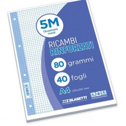 Ricambi rinforzati - A4 - 80 g - 40ffg 5mm