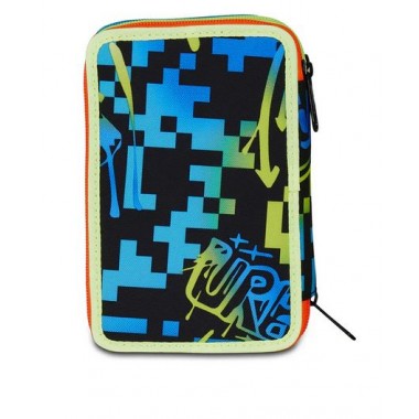 Astuccio 3 zip Seven Scribbled Flame Astuccio 3 zip Seven Scribbled Flame