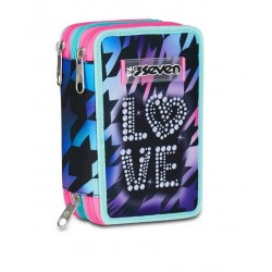 Astuccio 3 zip Seven Glow Love