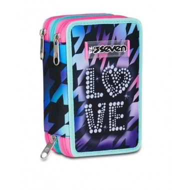 Astuccio 3 zip Seven Glow Love Astuccio 3 zip Seven Glow Love