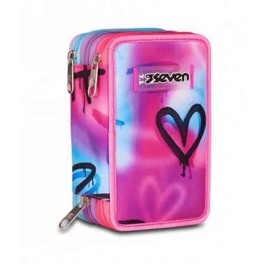 Astuccio 3 zip Seven Sprint Paint Girl Astuccio 3 zip Seven Sprint Paint Girl
