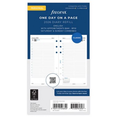 Calend. 1 Giorno per Pagina Personal - Multilingua 2027 Filofax