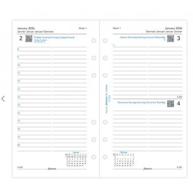 Calend. 1 Giorno per Pagina Personal - Multilingua 2027 Filofax