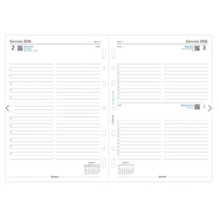 Calend. 1 Giorno per Pagina con Appuntamenti A5 - Italiano 2027 Filofax