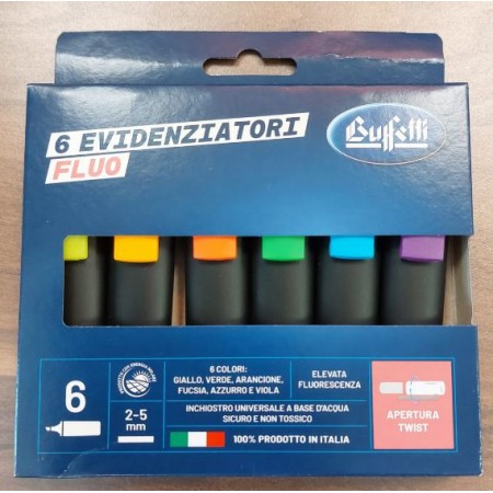 Set 6 pz fluo Buffetti