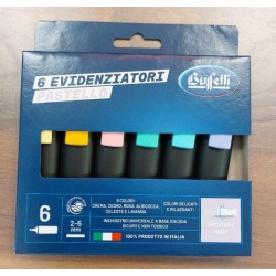 Evidenziatori Set 6 pz pastel Buffetti