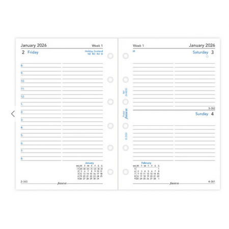 Calend. 1 Giorno per Pagina Pocket - Multilingua 2027 Filofax