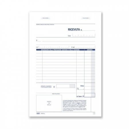 Blocco Copia Commissioni 50x2 Aut. 21,5x14,8 Cm – Pacco Da 5 Pezzi DATA UFFICIO DU16382C000