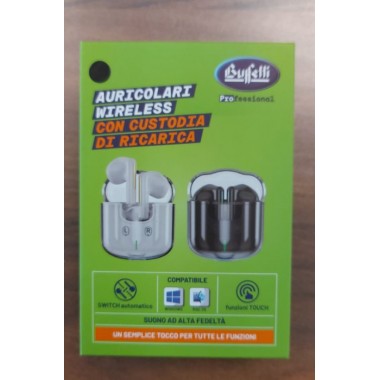 Auricolari stereo bluetooth con custodia di ricarica - Buffetti Auricolari stereo bluetooth con custodia di ricarica - Buffetti