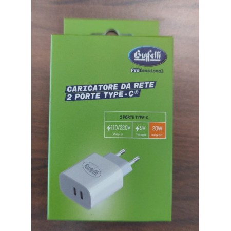 Caricatore da rete 2 porte Type-C - 20W