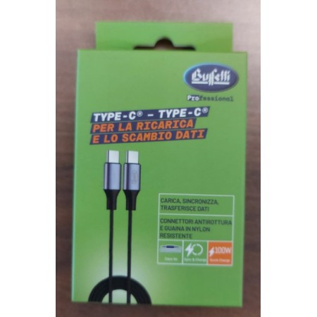 Cavo Type-C to Type-C - 100W- Buffetti