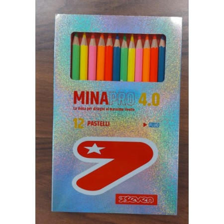 Confezione da 12 Pastelli Seven Mina Pro 4.0 mm Fluo Confezione da 12 Pastelli Seven Mina Pro 4.0 mm Fluo