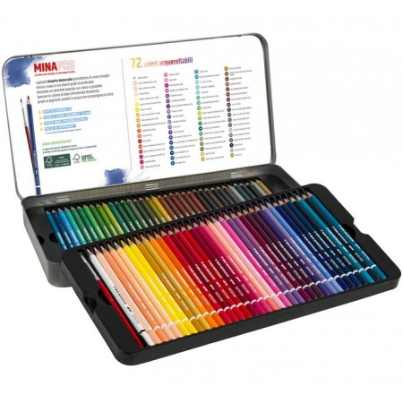 Scatola in metallo 72 Pastelli a Colori Seven Mina Pro Watercolor Scatola in metallo 72 Pastelli a Colori Seven Mina Pro Watercolor