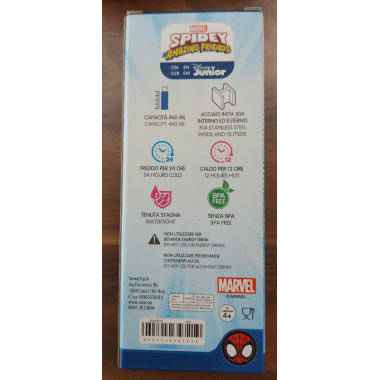 Borraccia Seven Spiderman Disney con cannuccia
