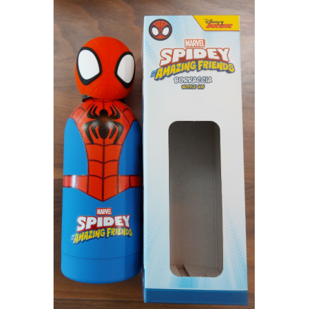 Borraccia Seven Spiderman Disney con copritappo in silicone