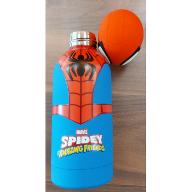 Borraccia Seven Spiderman Disney con copritappo in silicone