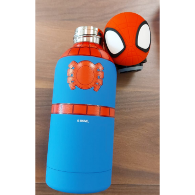 Borraccia Seven Spiderman Disney con copritappo in silicone