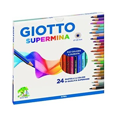 Confezione Da 24 Pastelli Giotto Supermina 3.8 mm