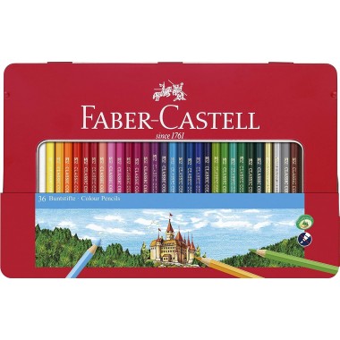Confezione in Metallo da 36 Pastelli Faber Castell