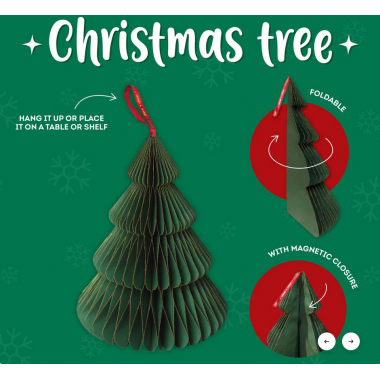 Albero di Natale Pieghevole in Carta Legami