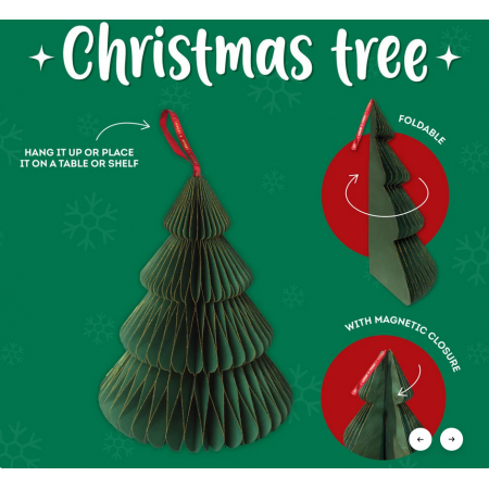 Albero di Natale Pieghevole in Carta Legami