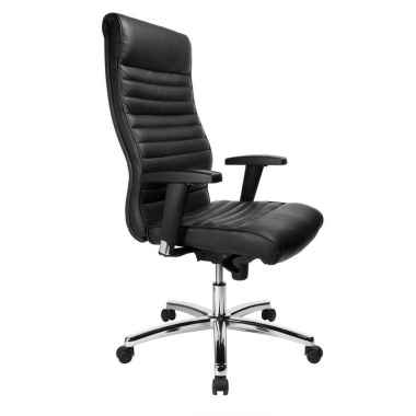 Sedia direzionale Prestige in pelle nera Buffetti