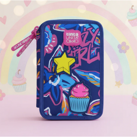 Astuccio 3 Zip Crazy Girl