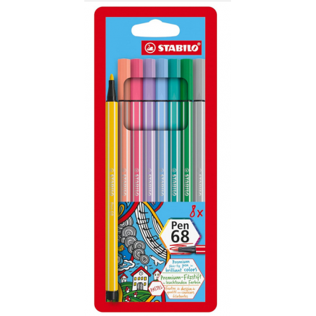 STABILO Pen 68 | Astuccio da 8 | Colori Pastello