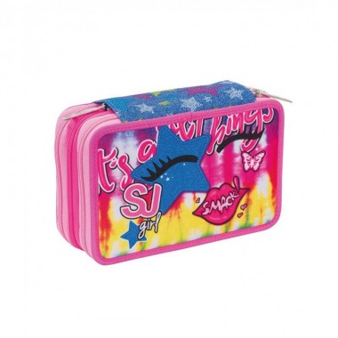 Astuccio A 3 Zip Seven Facce da Sj Girl New