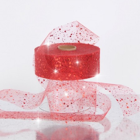 Nastro in tulle con brillantini 3 x 50