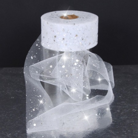 Nastro in tulle con brillantini 3 x 50